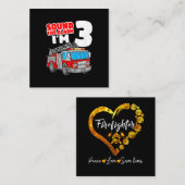 Brandweerwagen 3 jaar oude brandweerman 3e verjaar vierkante visitekaartje (Voorkant / Achterkant)