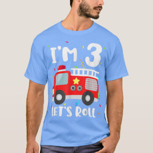 Brandweerwagen 3rd Birthday Toddler Boy brandweerm T-shirt