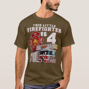Brandweerwagen 4e verjaardag brandweerman t-shirt