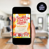 Brandweerwagen 4e verjaardagsfeest rood geel kaart