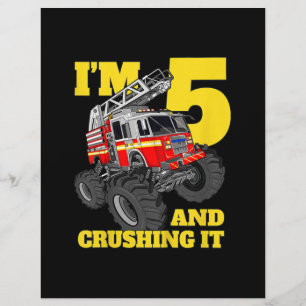 Brandweerwagen 5th Birthday Boy 5 Firefighft Gift Flyer