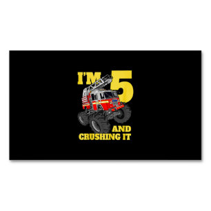 Brandweerwagen 5th Birthday Boy 5 Firefighft Gift Magnetisch Visitekaartje