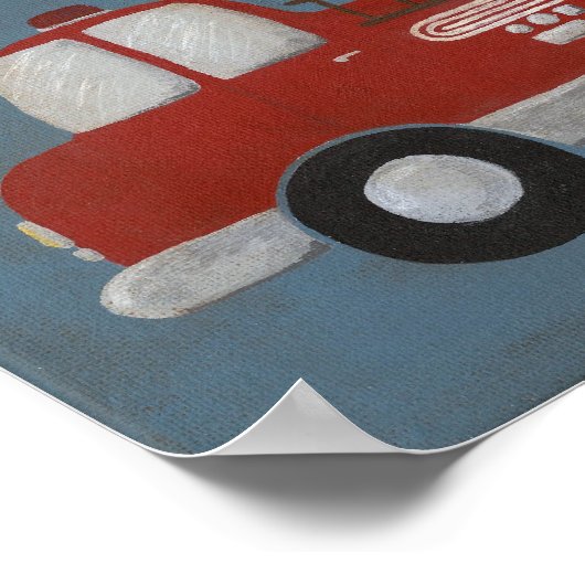 Brandweerwagen 8 x 10 poster (Hoek)