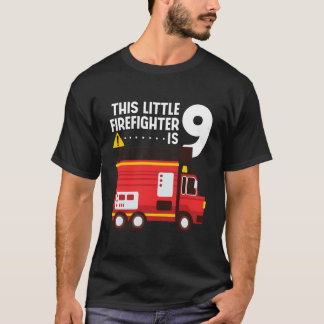 Brandweerwagen 9de Verjaardag Brandweerman 9 Jaar T-shirt
