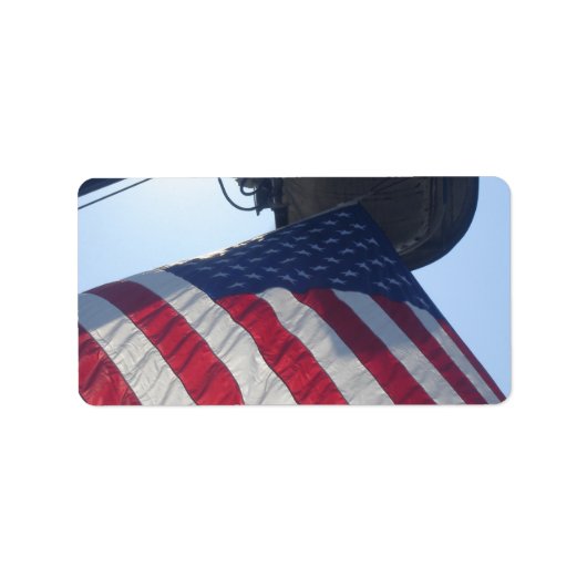 Brandweerwagen Amerikaanse Vlag Luchttoren Etiket (Voorkant)