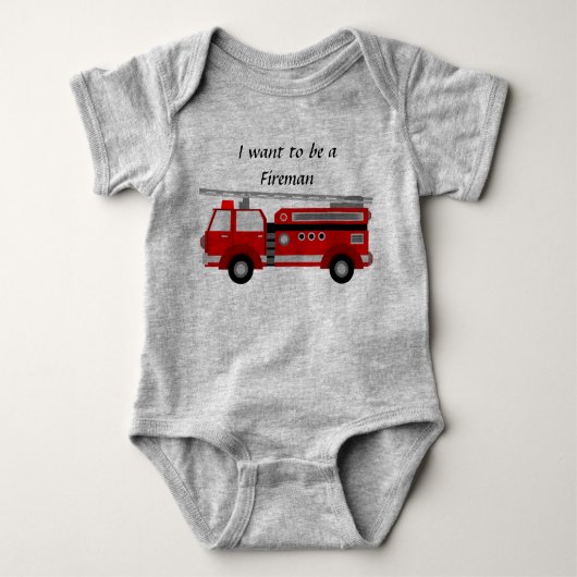 Brandweerwagen - Baby Romper (Voorkant)