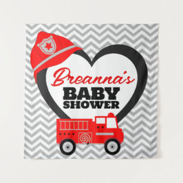 Brandweerwagen Baby shower Grote Achtergrond Tapes Wandkleed