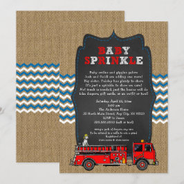 Brandweerwagen Baby Sprinkle, jongen baby shower Kaart