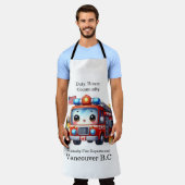 Brandweerwagen beantwoordt noodoproepen schort (Gedragen)