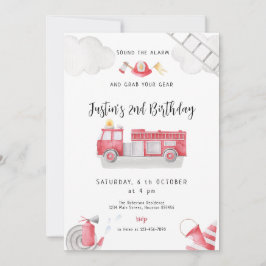 Brandweerwagen belt alle eenheden Birthday Boy Kaart