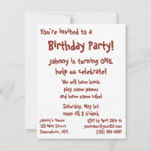 brandweerwagen - Birthday party-uitnodiging Kaart (Achterkant)