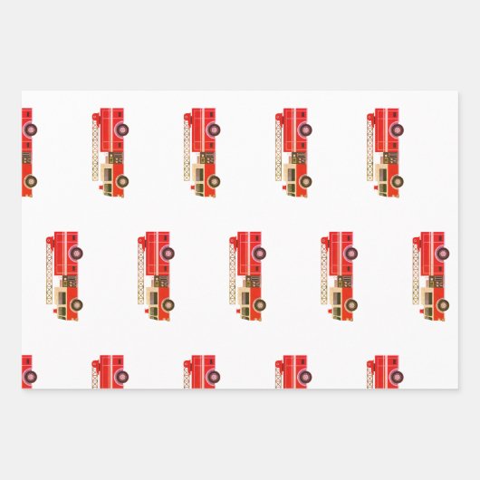 Brandweerwagen Brandmotor Verpakkend Document Inpakpapier Vel (Voorkant)