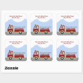 Brandweerwagen Brandmotor VIERKANTE Favor Sticker (Vel)