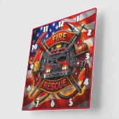 Brandweerwagen Brandweer Redding Vierkante Klok (Hoek)