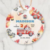 Brandweerwagen Brandweerman 2e Verjaardagsfeest Bedankjes Labels (Achterkant)