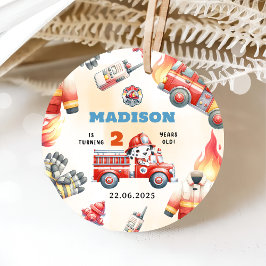 Brandweerwagen Brandweerman 2e Verjaardagsfeest Bedankjes Labels