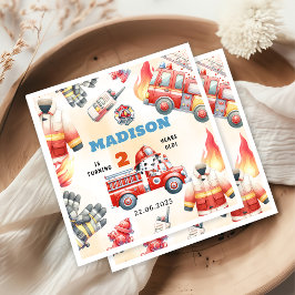 Brandweerwagen Brandweerman 2e Verjaardagsfeest Servet