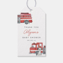 Brandweerwagen Brandweerman Baby shower Dank u Lab