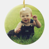 Brandweerwagen Brandweerman Foto Keepsake Kerstmis Keramisch Ornament (Achterkant)