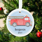 Brandweerwagen Brandweerman Foto Keepsake Kerstmis Ornament