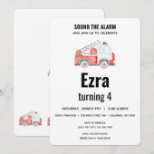 Brandweerwagen - Brandweerman - Geluid het Alarm V Kaart (Voorkant / Achterkant)