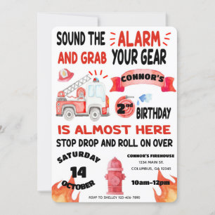 Brandweerwagen - Brandweerman - Geluid het Alarm V Kaart