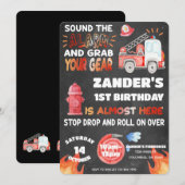 Brandweerwagen - Brandweerman - Geluid het Alarm V Kaart (Voorkant / Achterkant)