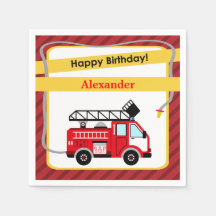 Brandweerwagen Brandweerman Gelukkige Verjaardagss