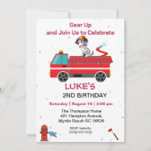 Brandweerwagen Brandweerman Kinder 2e Verjaardagsf Kaart (Voorkant)