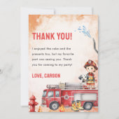 Brandweerwagen Brandweerman Verjaardag Dank u kaar Kaart (Voorkant)