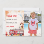 Brandweerwagen Brandweerman Verjaardag Dank u kaar Kaart (Voorkant)