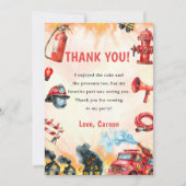 Brandweerwagen Brandweerman Verjaardag Dank u kaar Kaart (Voorkant)