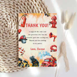 Brandweerwagen Brandweerman Verjaardag Dank u kaar Kaart