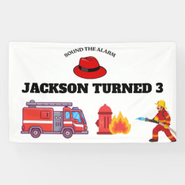 Brandweerwagen Brandweerman Verjaardag Spandoek