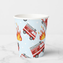 Brandweerwagen Brandweerman Verjaardagsfeestje Pap Papieren Bekers