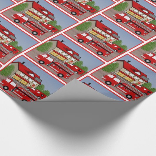 Brandweerwagen Brandweerwagen Ambulance Brandweerm Cadeaupapier (Hoek)