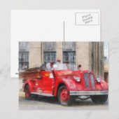  brandweerwagen briefkaart (Voorkant / Achterkant)