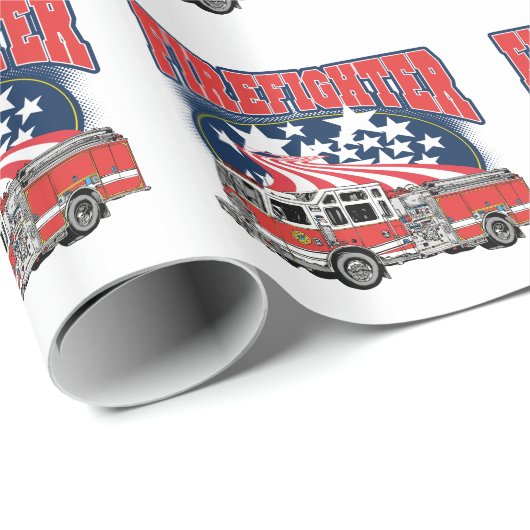 Brandweerwagen Cadeaupapier (Rol Hoek)