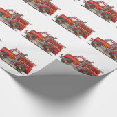 Brandweerwagen Cadeaupapier (Hoek)