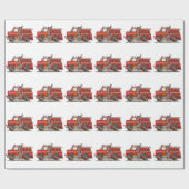 Brandweerwagen Cadeaupapier (Vlak)