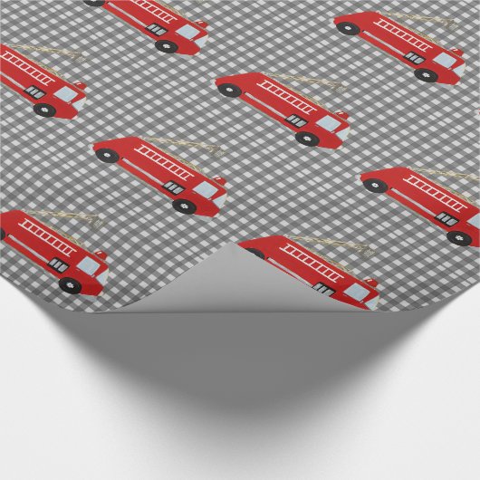 Brandweerwagen Cadeaupapier (Hoek)