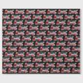 Brandweerwagen Cadeaupapier (Vlak)