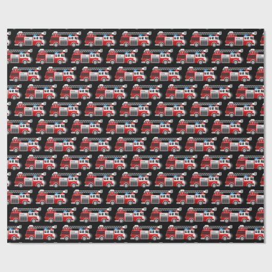 Brandweerwagen Cadeaupapier (Vlak)