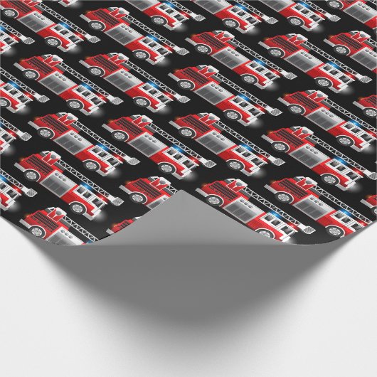 Brandweerwagen Cadeaupapier (Hoek)