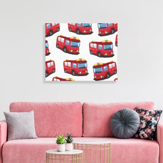 Brandweerwagen Canvas Afdruk (Insitu (Woonkamer))
