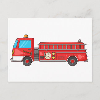 Brandweerwagen/cartoon Briefkaart