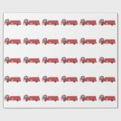 Brandweerwagen/cartoon Cadeaupapier (Vlak)