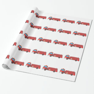Brandweerwagen/cartoon Cadeaupapier