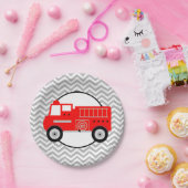Brandweerwagen Chevron Party Papieren Bordje (Feest)