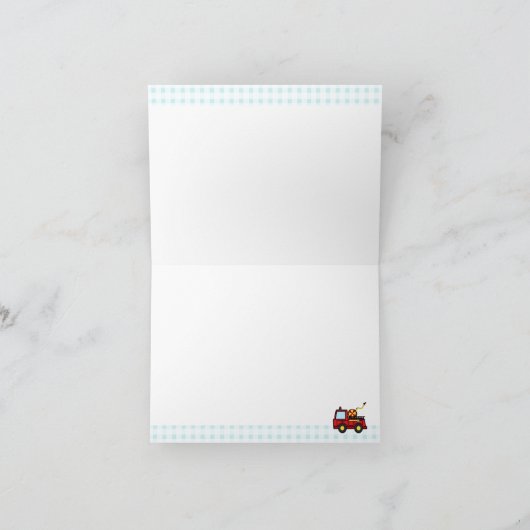 Brandweerwagen Dank u Bedankkaart (Binnen)